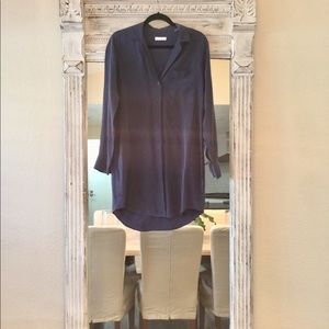 Slate Blue Shirt Dress
